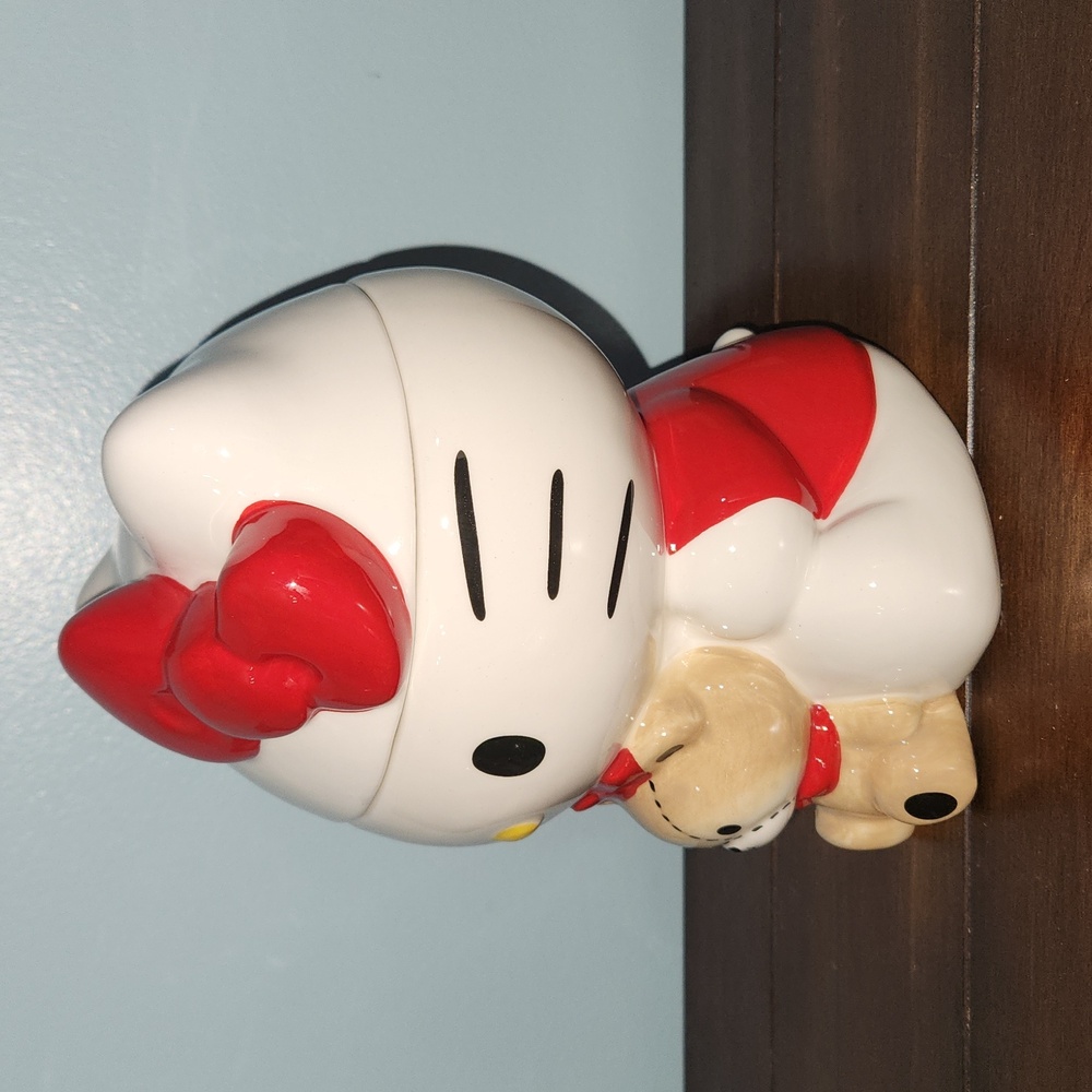 SKY BLUE HELLO KITTY Teddy Bear Cookie Jar - Picture 2 of 6